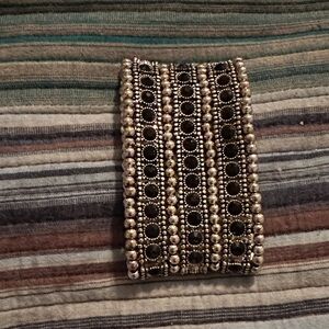 Elegant Black and Silver Beaded Bracelet